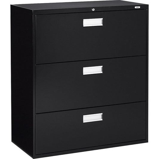 Lateral File Cabinet, 3 Drawer, Black