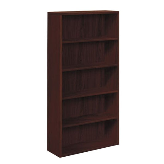 HON 105535NN 10500 Series Mahogany 5 Shelf Laminate Wood Bookcase - 36" x 13 1/8" x 71"