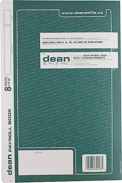 Dean & Fils DEA80008 Eight Employees Payroll Book-1 Each