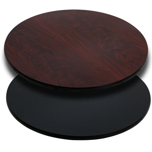 Flash Furniture 42" Round Table Top with Black or Mahogany Reversible Laminate Top