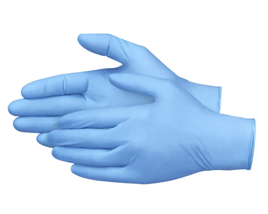 Powder Free Blue Nitrile Gloves - 3 mil - Medium - 100 Pack